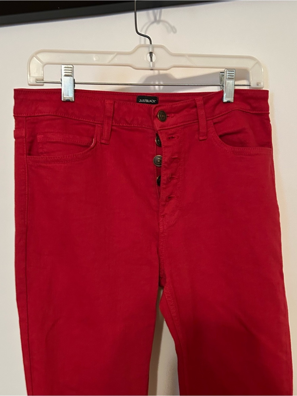 Just Black Vibrant Red High-Rise Jeans